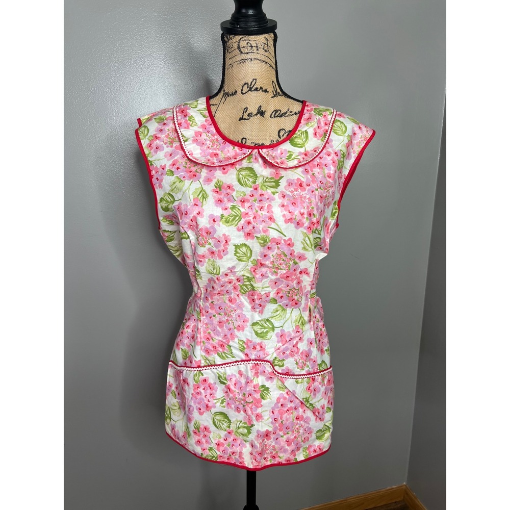 vintage sleeveless floral smock apron Cottagecore prairie